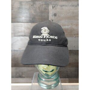 Kenai Fjords Tour Black With White Logo Hook N Loop Hat